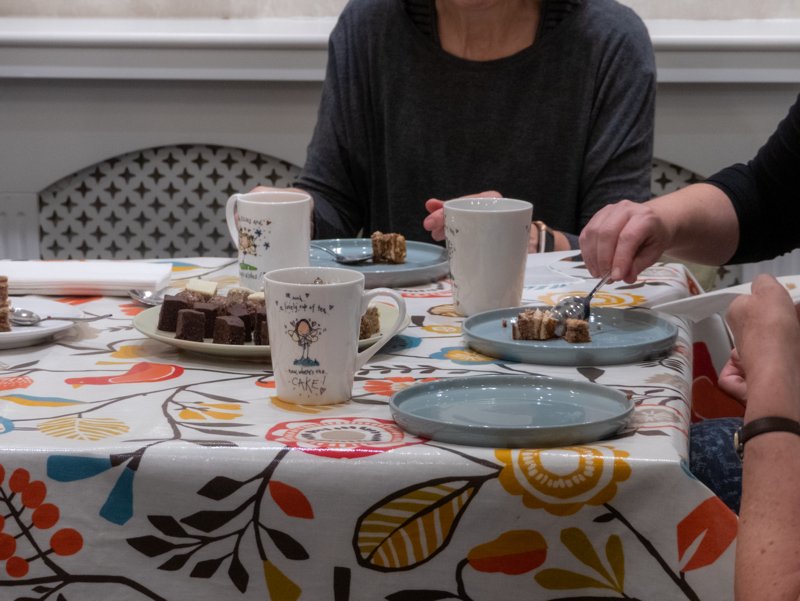 Yoga retreat tea break